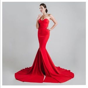 Red mermaid dress
